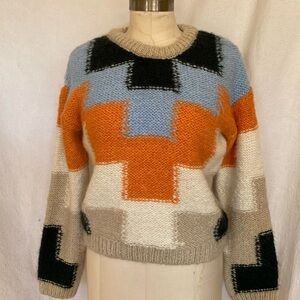Esprit M mixed yarn chunky graphic sweater.